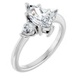 14K White Gold 10 x 5 mm Marquise 1/4 CTW Lab-Grown Diamond Semi-Set Engagement Ring