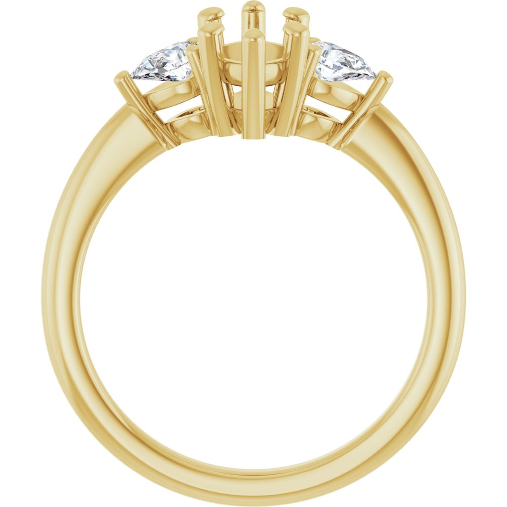 14K Yellow Gold 10 x 5 mm Marquise 1/4 CTW Lab-Grown Diamond Semi-Set Engagement Ring