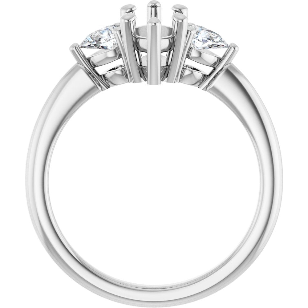 14K White Gold 10 x 5 mm Marquise 1/4 CTW Lab-Grown Diamond Semi-Set Engagement Ring