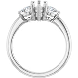 14K White Gold 10 x 5 mm Marquise 1/4 CTW Lab-Grown Diamond Semi-Set Engagement Ring