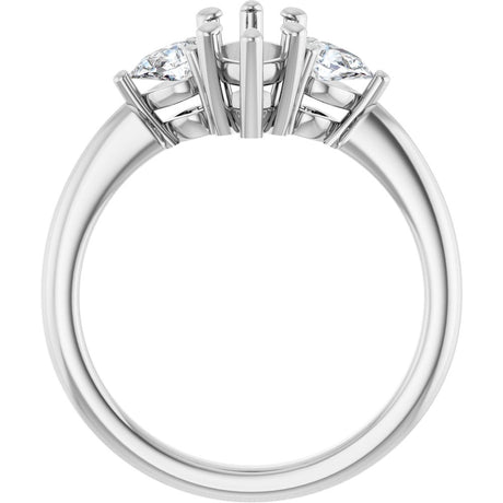 14K White Gold 10 x 5 mm Marquise 1/4 CTW Lab-Grown Diamond Semi-Set Engagement Ring