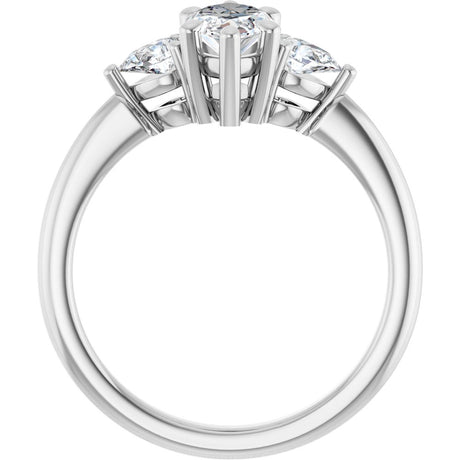 14K White Gold 10 x 5 mm Marquise 1/4 CTW Lab-Grown Diamond Semi-Set Engagement Ring