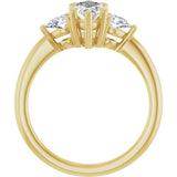 14K Yellow Gold 10 x 5 mm Marquise 1/4 CTW Lab-Grown Diamond Semi-Set Engagement Ring