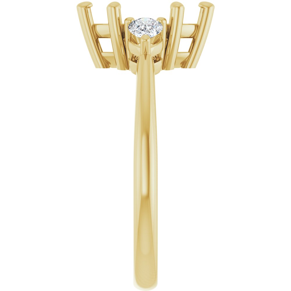 14K Yellow Gold 10 x 5 mm Marquise 1/4 CTW Lab-Grown Diamond Semi-Set Engagement Ring