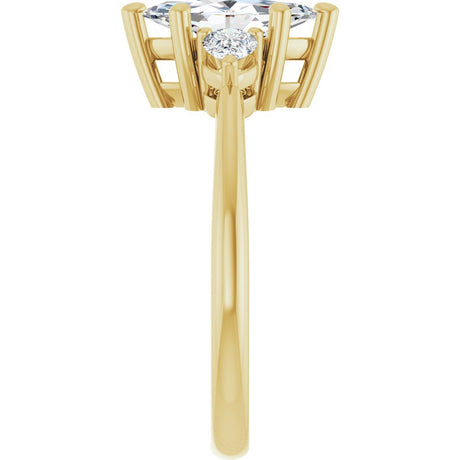 14K Yellow Gold 10 x 5 mm Marquise 1/4 CTW Lab-Grown Diamond Semi-Set Engagement Ring