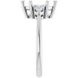 14K White Gold 10 x 5 mm Marquise 1/4 CTW Lab-Grown Diamond Semi-Set Engagement Ring