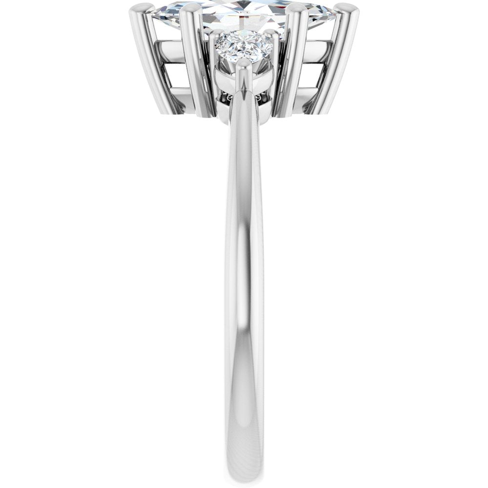 14K White Gold 10 x 5 mm Marquise 1/4 CTW Lab-Grown Diamond Semi-Set Engagement Ring