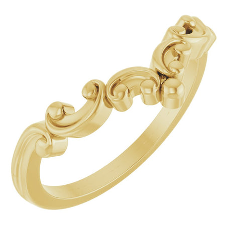 14K Yellow Sculptural Contour Band