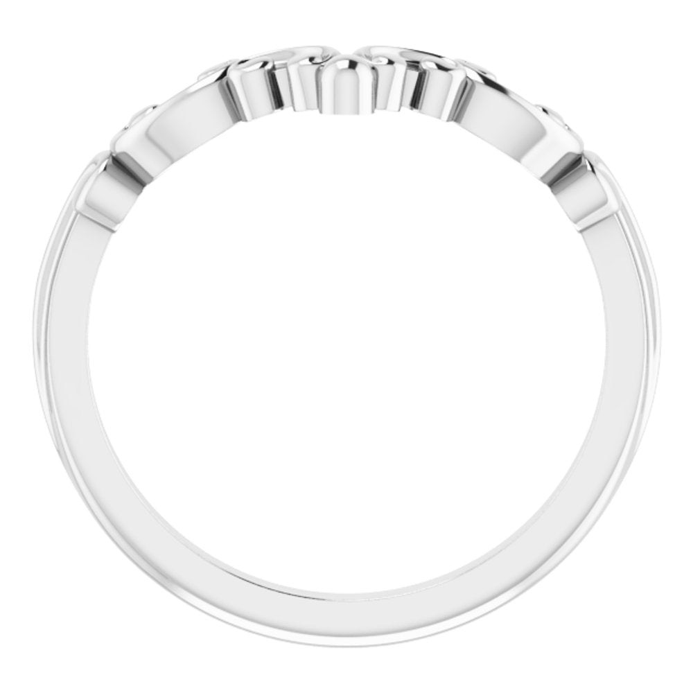 14K White Contour Band