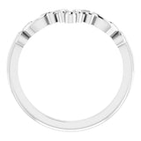 14K White Contour Band