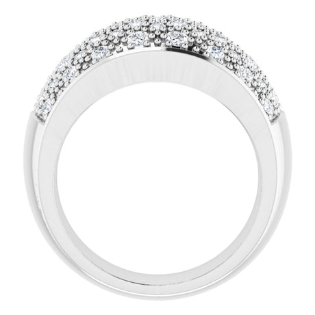 14K White 1 CTW Natural Diamond Micro Pave Ring