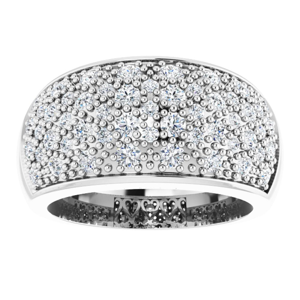 14K White Gold 1 CTW Natural Diamond Micro Pavé-Style Ring Size 7