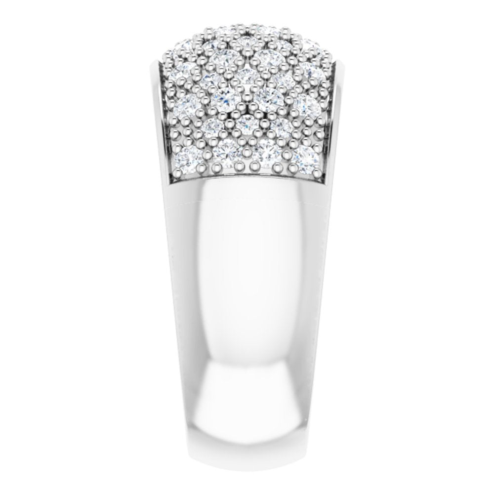 14K White 1 CTW Natural Diamond Micro Pave Ring