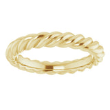 14K Yellow 3 mm Skinny Rope Band
