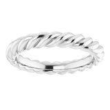 Sterling Silver 3 mm Skinny Rope Band Size 5