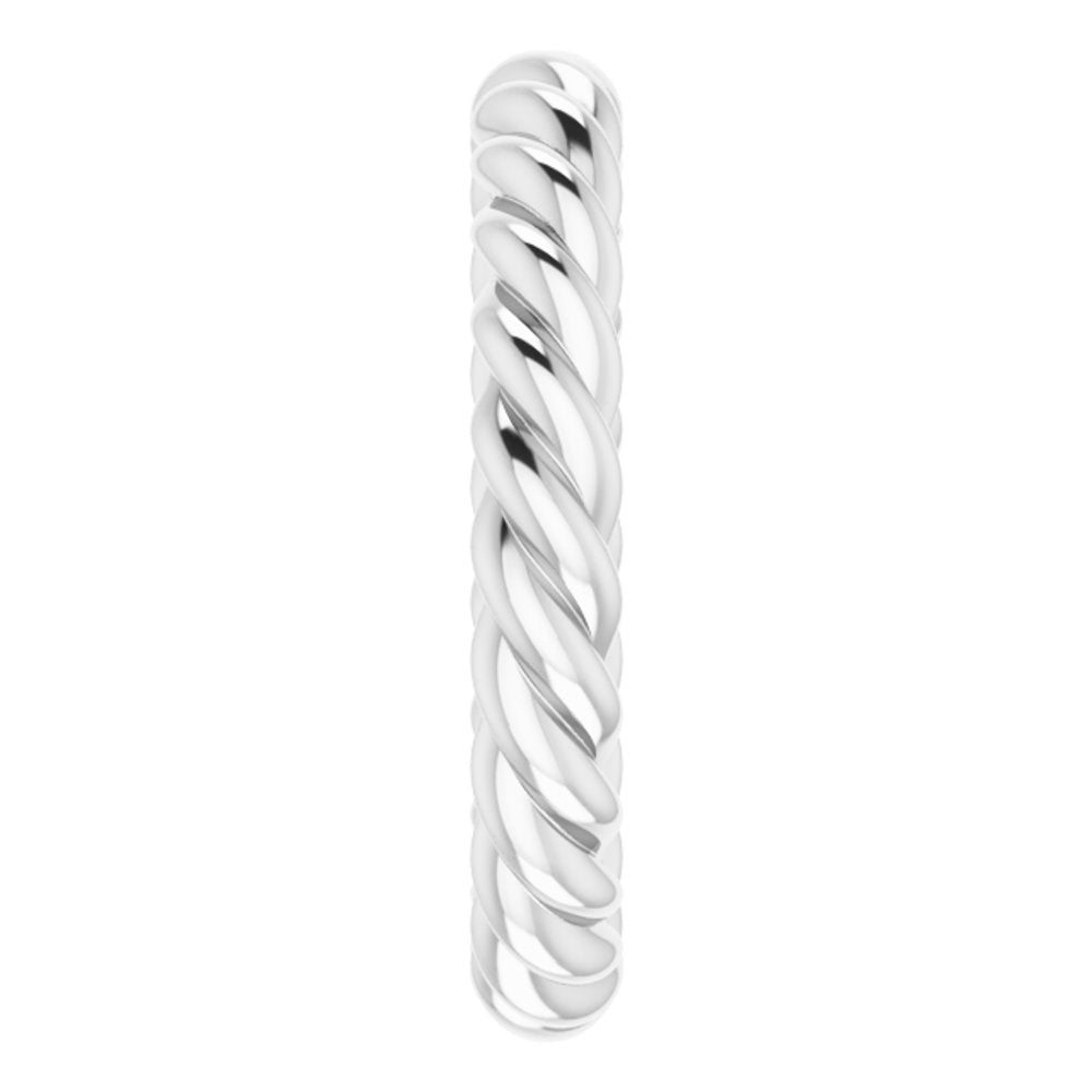 Sterling Silver 3 mm Skinny Rope Band Size 5