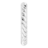 Sterling Silver 3 mm Skinny Rope Band Size 5