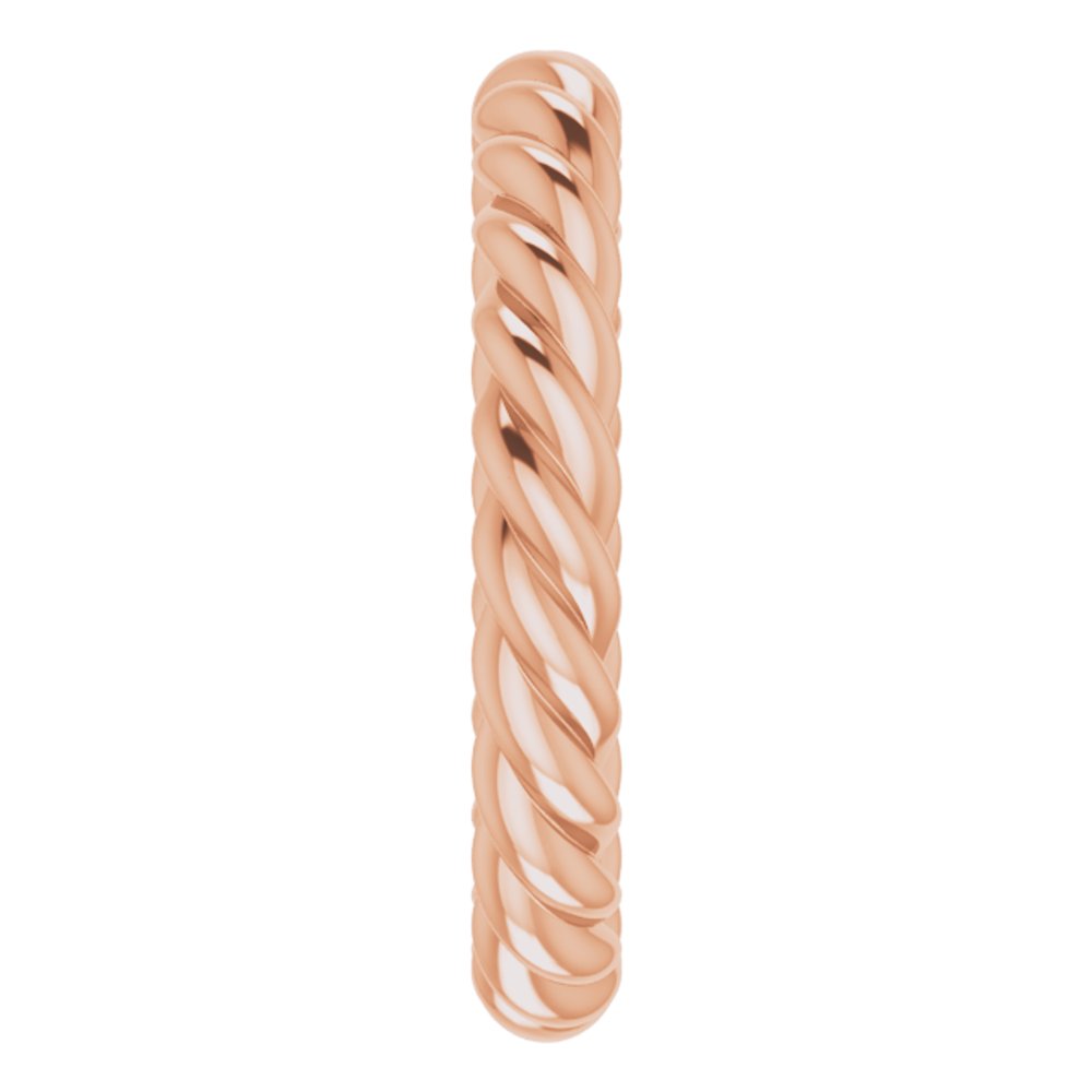 14K Rose 3 mm Skinny Rope Band