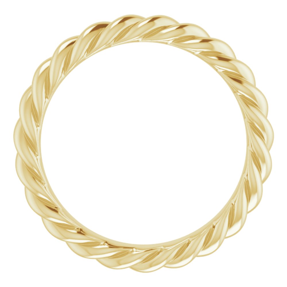 14K Yellow 3 mm Skinny Rope Band