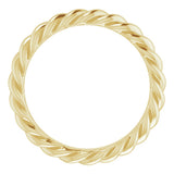 14K Yellow Gold 3 mm Skinny Rope Band Size 6.5