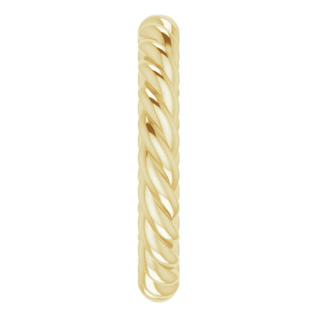 14K Yellow Gold 3 mm Skinny Rope Band Size 6.5