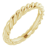 14K Yellow Gold 3 mm Skinny Rope Band Size 6.5