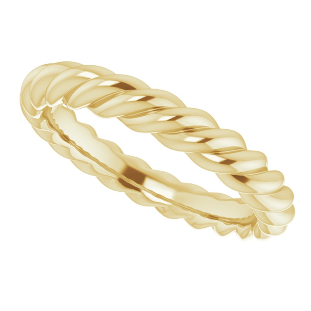14K Yellow 3 mm Skinny Rope Band