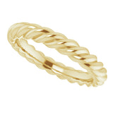 14K Yellow 3 mm Skinny Rope Band
