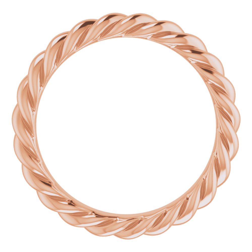 14K Rose 3 mm Skinny Rope Band