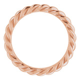 14K Rose 3 mm Skinny Rope Band