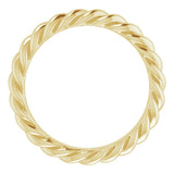 14K Yellow 3 mm Skinny Rope Band