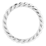 Sterling Silver 3 mm Skinny Rope Band Size 5