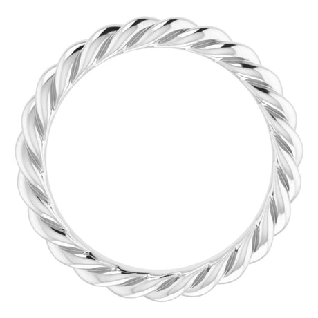 Platinum 3 mm Skinny Rope Band Size 5