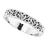 Sterling Silver 4 mm Celtic-Inspired Band Size 8