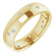 14K Yellow Gold 1/5 CTW Natural Diamond Scattered Comfort-Fit 6 mm Half Round Eternity Band Size 7