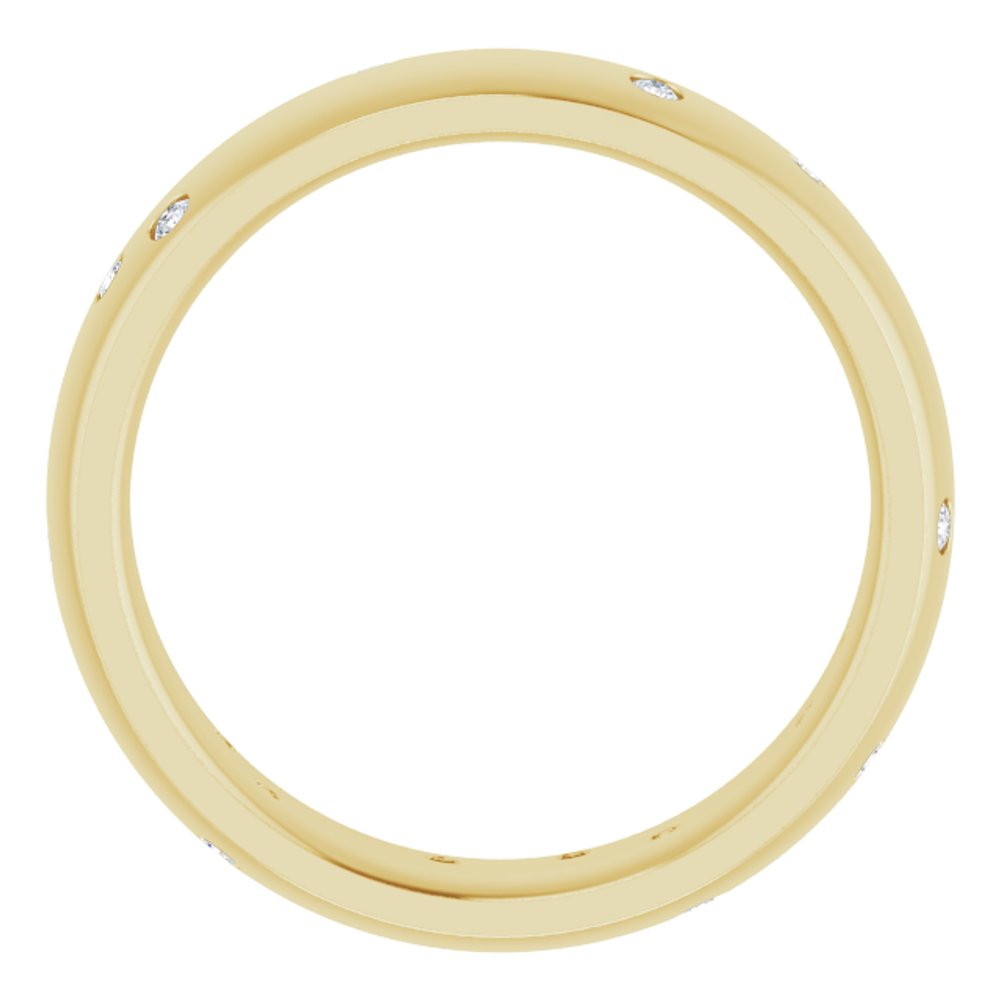 14K Yellow Gold 1/5 CTW Natural Diamond Scattered Comfort-Fit 6 mm Half Round Eternity Band Size 7