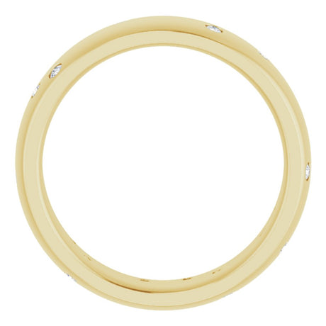 14K Yellow Gold 1/5 CTW Natural Diamond Scattered Comfort-Fit 6 mm Half Round Eternity Band Size 7