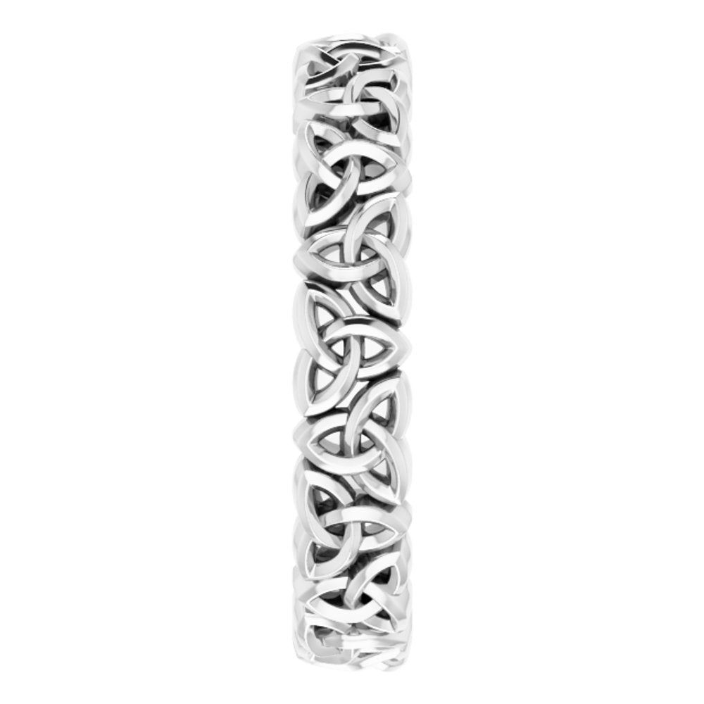 Sterling Silver 4 mm Celtic-Inspired Band Size 8