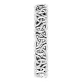 Sterling Silver 4 mm Celtic-Inspired Band Size 8