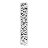 14K White Gold 4 mm Celtic-Inspired Band Size 6.5