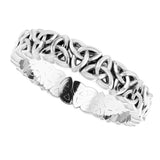 14K White Gold 4 mm Celtic-Inspired Band Size 6.5
