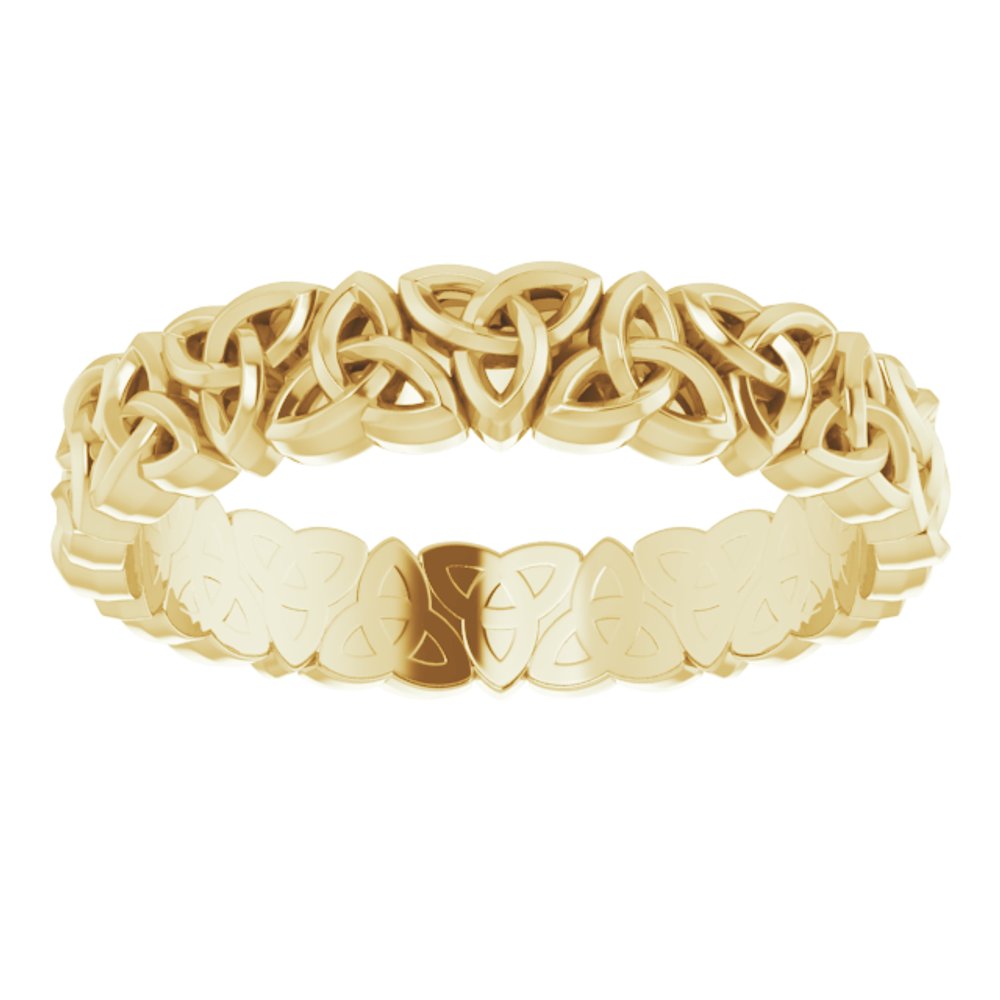14K Yellow Gold 4 mm Celtic-Inspired Band Size 7.5