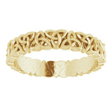 14K Yellow Gold 4 mm Celtic-Inspired Band Size 7.5