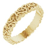 14K Yellow Gold 4 mm Celtic-Inspired Band Size 7.5