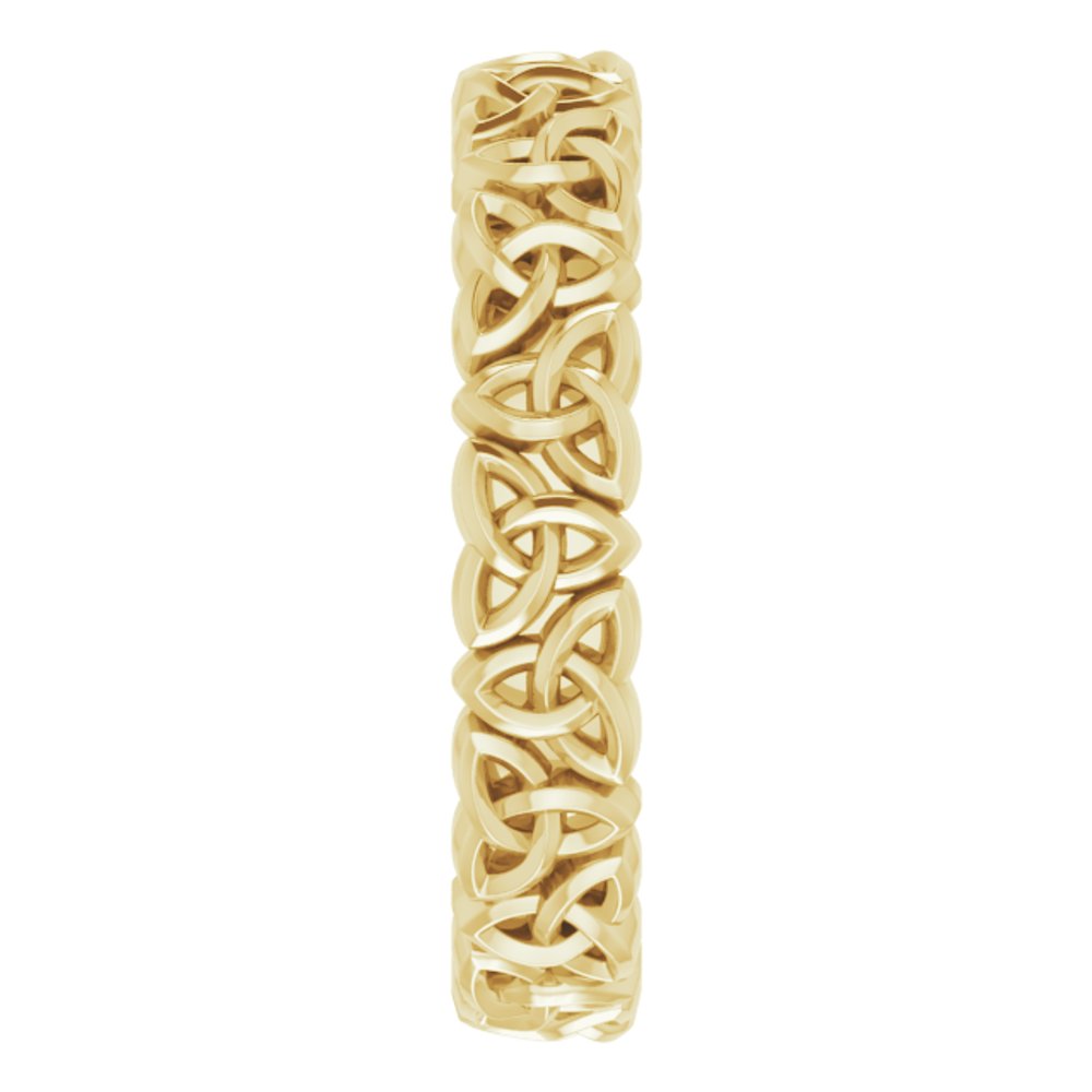 14K Yellow Gold 4 mm Celtic-Inspired Band Size 7.5
