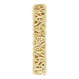 14K Yellow Gold 4 mm Celtic-Inspired Band Size 7.5