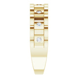 14K Yellow 1/4 CTW Natural Diamond Chain Link Ring