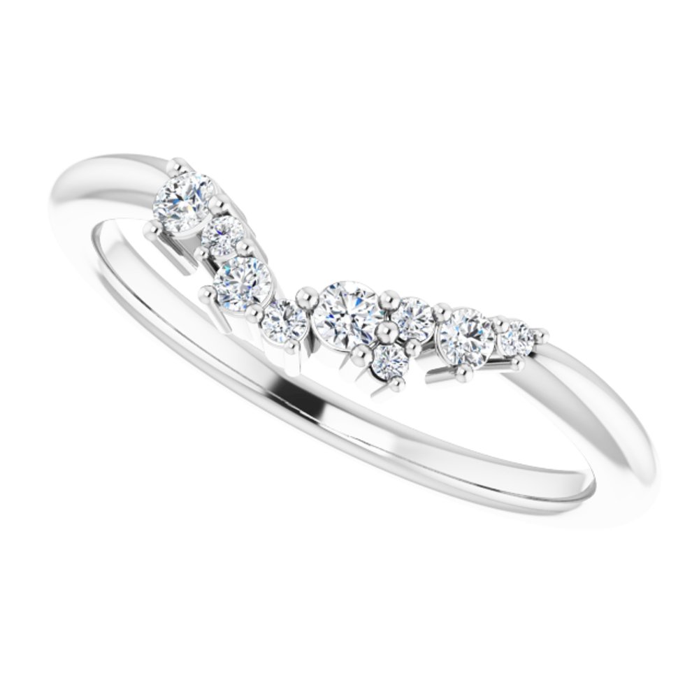 14K White  1/8 CTW Natural Diamond Matching Band