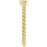 14K Yellow Gold 1/6 CT Natural Diamond Bezel-Set Rope Ring