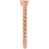 14K Rose Gold 1/6 CT Natural Diamond Bezel-Set Rope Ring